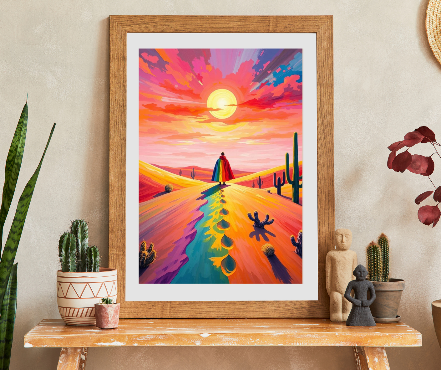 Solitude in Spectrum Jigsaw Puzzle - Surreal Desert Sunset, Colorful LGBTQ Art, Unique Pride Gift for Puzzle Lovers, Home Entertainment Puzzle The Puzzle Chest