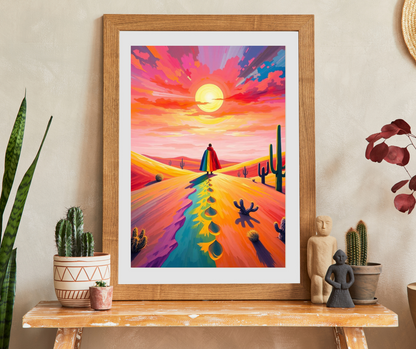 Solitude in Spectrum Jigsaw Puzzle - Surreal Desert Sunset, Colorful LGBTQ Art, Unique Pride Gift for Puzzle Lovers, Home Entertainment Puzzle The Puzzle Chest