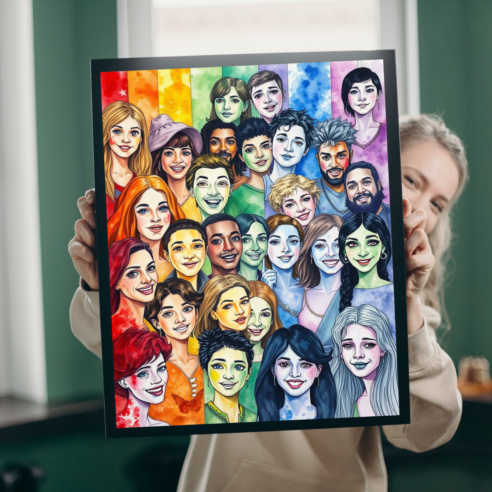 United in Joy Jigsaw Puzzle - Pride Rainbow Flag Faces, Queer Art Inclusive Game for Family Fun, Holiday Birthday Gift Idea, Team Building Puzzle The Puzzle Chest