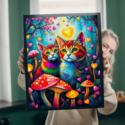 Whimsy Woods - Rainbow Cats and Pride Forest Jigsaw Puzzle, 110 to 1014-piece, Cat Lover Gift, Family Activity or Solo Fun, Brain Teaser Puzzle The Puzzle Chest