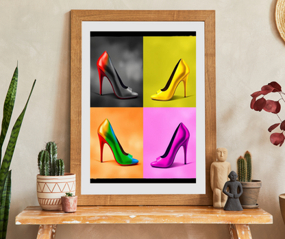 Fashionable High Heel Shoe Puzzle - Colorful Footwear Fun, Gift for Shoe Lovers, Family Game Night, Womens Day, Unique LGBTQ+ Art Print