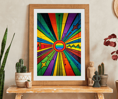 Rainbow Burst Jigsaw Puzzle - Fun Family Activity, Vibrant Abstract Puzzle Puzzle The Puzzle Chest