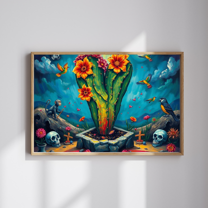 Stormborn Cactus Jigsaw Puzzle, Oversized Surreal Cactus and Skulls 110 252 520 1014-piece Jigsaw Game, Home Activity, Brain Teaser, Gift