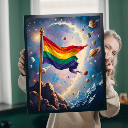 Space Pride Flag Jigsaw Puzzle - 110-1014 Piece LGBTQ+ Gift, Puzzle Enthusiast, Fun Family Activity, Colorful Decor, Inclusive Hobby
