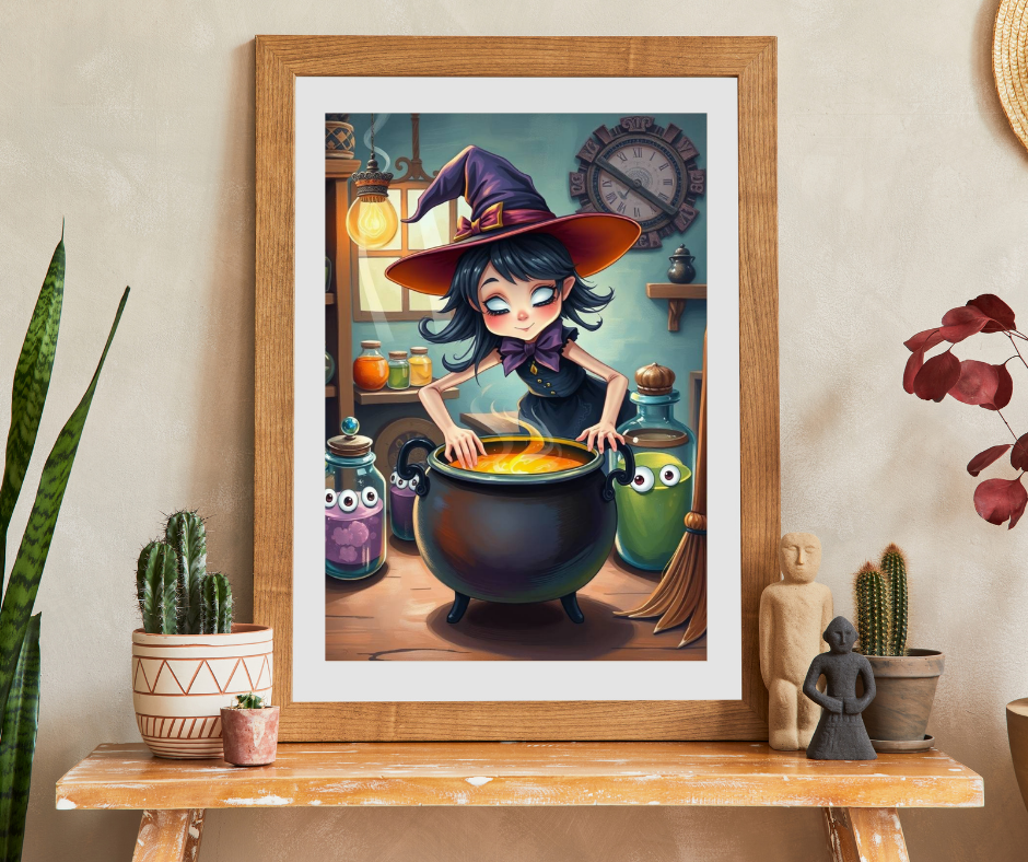 Whimsical Witch Puzzle, Halloween Jigsaw Game Perfect Gift for Puzzle Lovers, Family Game Night, Creative Challenge, Fun Seasonal Activity