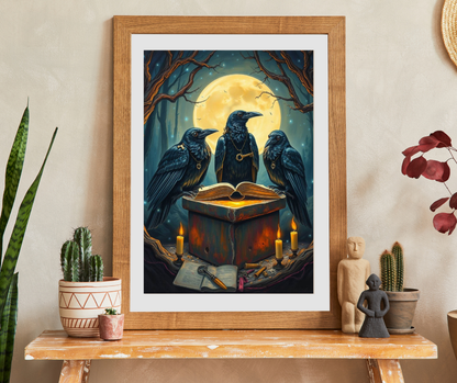 Ravens Court Jigsaw Puzzle for Adult Gothic Art Puzzle Lover, Mystical Dark Fantasy Game, Halloween Gift for Friend, Mindful Brain Teaser