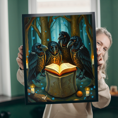 Mystical Raven Puzzle - Enchanting 110, 252, 520, 1014-piece Jigsaw Dark Fantasy Art Creative Birthday or Holiday Gift for Puzzle Lovers