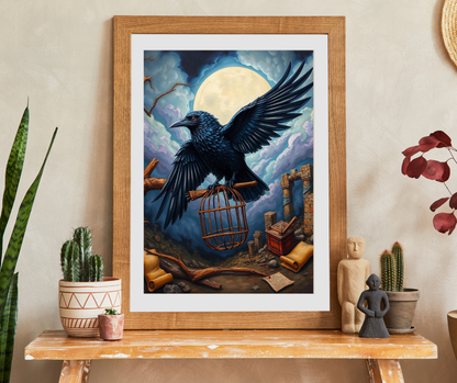 Midnight Messenger - Mystical Raven Puzzle, 110, 252, 520-piece Gothic Jigsaw Game for Family Game Night, Bird Lover Gift for Friends