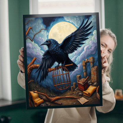 Midnight Messenger - Mystical Raven Puzzle, 110, 252, 520-piece Gothic Jigsaw Game for Family Game Night, Bird Lover Gift for Friends