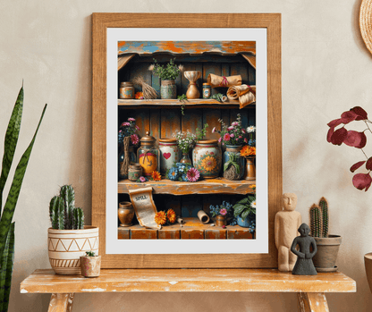 Stitchleaf Spell Shelf Jigsaw Puzzle - Cozy Cottage Folk Art Adult 110-520 Piece Game for Nature Lover, Family Fun, Birthday Gift for Friend Puzzle The Puzzle Chest