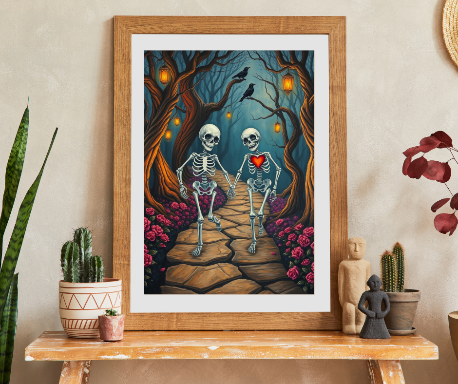 Spooky Romance Skeleton Puzzle for Adults, Perfect for Halloween Couples Night Family Fun Unique Gothic Gift for Puzzle Enthusiast