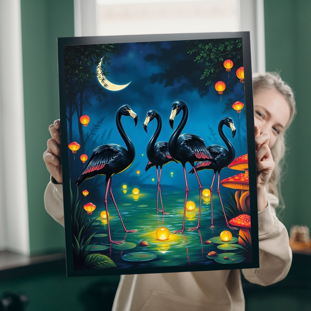 Magical Night Flamingo Puzzle - 110 to 520 Piece Nature Puzzle Game, Perfect Gift for Family Fun, Puzzle Enthusiasts, Home Entertainment