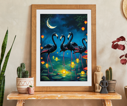 Magical Night Flamingo Puzzle - 110 to 520 Piece Nature Puzzle Game, Perfect Gift for Family Fun, Puzzle Enthusiasts, Home Entertainment