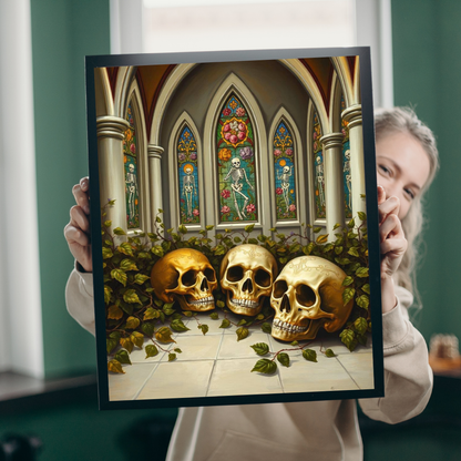 Ornate Ossuary Bloom - Skull Garden Puzzle, Gothic Artwork Jigsaw Game for Gift for Puzzle Lover, Halloween Decor, Stress Relief Activity