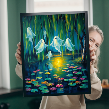 Whispers Through Willows - Mystical Ghosts Puzzle, Puzzle Lover Gift for Friend, Family Game Night, Halloween Fun, 110-1014 Piece Options