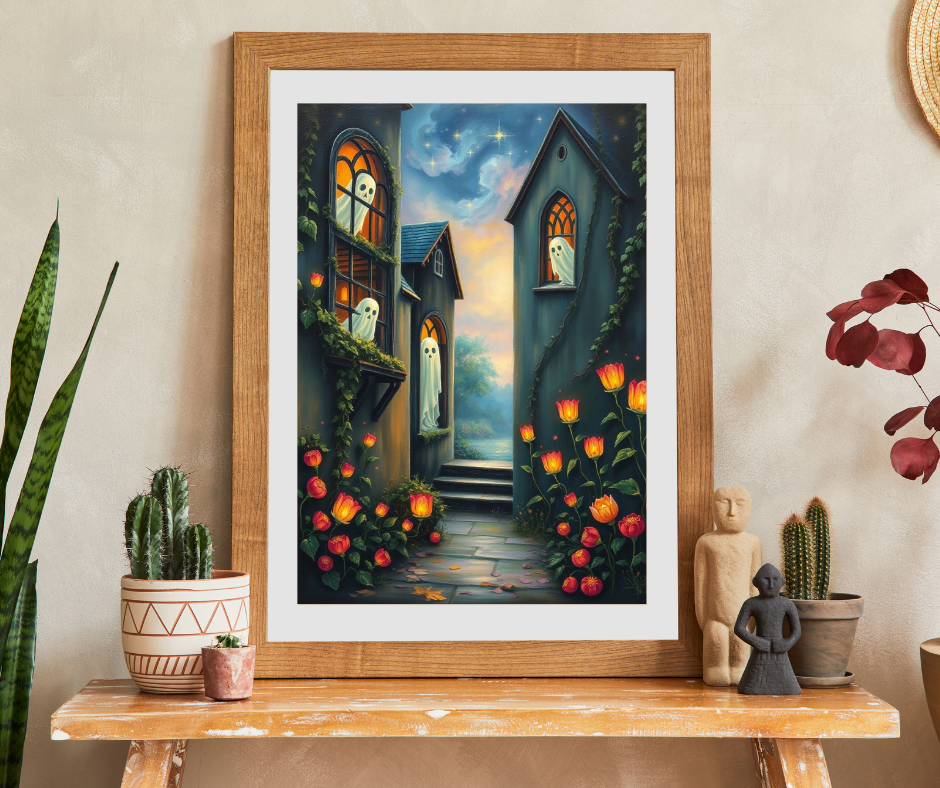 Hollow Window Watchers - Halloween Themed Ghost Jigsaw Puzzle, Fun Autumn Game, Family Activity, Halloween Decor, Gift for Puzzle Lovers
