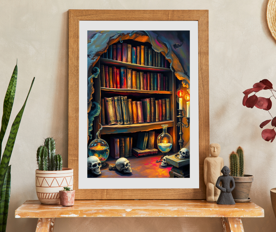 Mystical Bookshelf Puzzle - Enchanting Halloween Jigsaw Puzzle for Adult Gift for Book Lover, Therapeutic Fun Family or Solo Game
