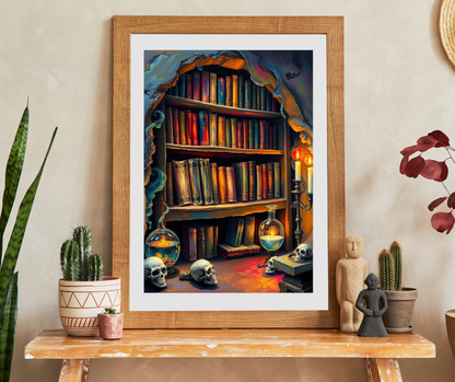 Mystical Bookshelf Puzzle - Enchanting Halloween Jigsaw Puzzle for Adult Gift for Book Lover, Therapeutic Fun Family or Solo Game