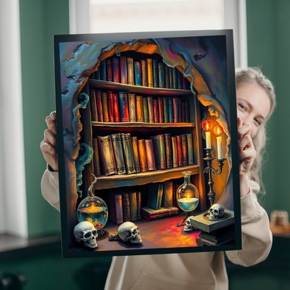 Mystical Bookshelf Puzzle - Enchanting Halloween Jigsaw Puzzle for Adult Gift for Book Lover, Therapeutic Fun Family or Solo Game