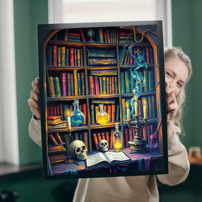 Mystical Library Puzzle - 110-1014 Piece Halloween Jigsaw Game Perfect for Cozy Nights, Gift for Book Lovers, Family Fun, Brain Teaser