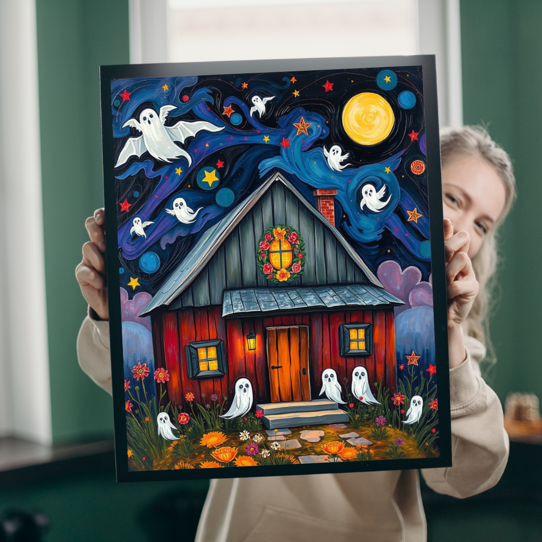 Ghostly Manor Jigsaw Puzzle - Whimsical Haunted House, Halloween Theme Ideal Family Fun Game, Puzzle Lover Gift, Cozy Night Activity, Gifts