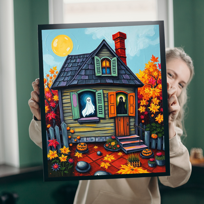 Ghostly Window Watchers Jigsaw Puzzle - Spooky Halloween House, Fun Activity Perfect for Family Game Night, Gift for Friends, Brain Teasers