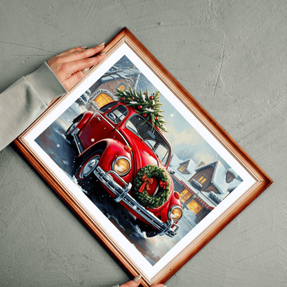 Winter Wonderland Jigsaw Puzzle - Christmas Vintage Car Theme, Retro Auto Holiday Gift for Families, Solo Winter Fun, 110-1014 Piece Puzzle The Puzzle Chest