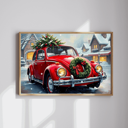Winter Wonderland Jigsaw Puzzle - Christmas Vintage Car Theme, Retro Auto Holiday Gift for Families, Solo Winter Fun, 110-1014 Piece Puzzle The Puzzle Chest