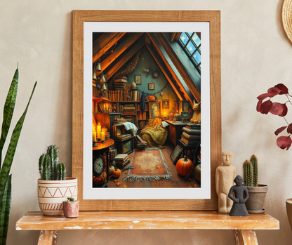 Dreamy Autumn Attic Puzzle 110, 252, 520, 1014-piece, Cozy Indoor Art, Home Décor, Family Game Night, Brain Teaser Gift for Puzzle Lovers