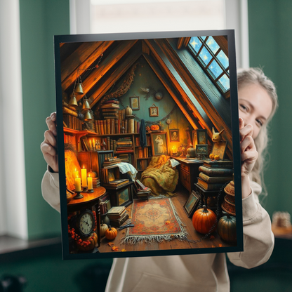 Dreamy Autumn Attic Puzzle 110, 252, 520, 1014-piece, Cozy Indoor Art, Home Décor, Family Game Night, Brain Teaser Gift for Puzzle Lovers