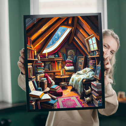 Cozy Winter Attic Jigsaw Puzzle - 110, 252, 520, 1014-piece Dreamy Room, Ideal Gift for Puzzle Lover, Quiet Home Activity, Fun Family Night