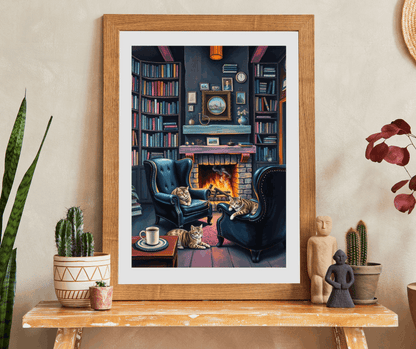 Cozy Cat-Themed Reading Room Puzzle - Home Library Jigsaw Game Perfect for Cat Lovers, Family Fun, Bookish Gift Idea, Quiet Leisure Activity Puzzle The Puzzle Chest