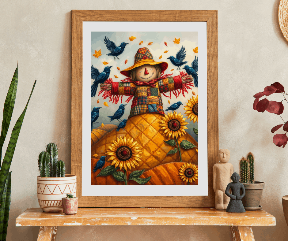 Fall Folk Art Scarecrow Puzzle, Cozy Autumn Jigsaw for Family Game Night, Thanksgiving Fun, Gift for Puzzle Lovers, 110 252 520-piece Puzzle The Puzzle Chest