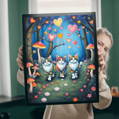 Cat Lovers Puzzle with Colorful Hearts, 110, 252, 520, 1014-Piece Jigsaw - Perfect Gift for Cat Enthusiasts, Family Game Night, Cozy [...]