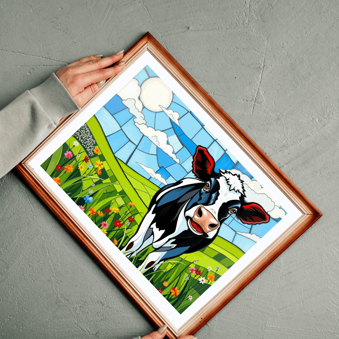 Pasture Bloom Cow Puzzle - Fun Farm Themed Jigsaw, 110-1014 Piece Engaging Family Activity, Mindful Brain Teaser, Unique Animal Lover Gift