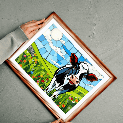 Pasture Bloom Cow Puzzle - Fun Farm Themed Jigsaw, 110-1014 Piece Engaging Family Activity, Mindful Brain Teaser, Unique Animal Lover Gift