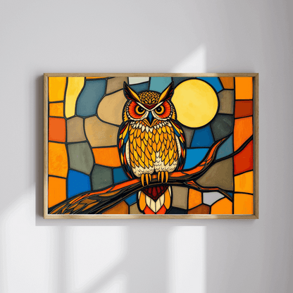 Moonlit Owl Puzzle - Stained Glass Style, 110-1014 Piece Jigsaw for Fun Adult Activity, Gift for Family, Home Entertainment, Mindful Game Puzzle The Puzzle Chest