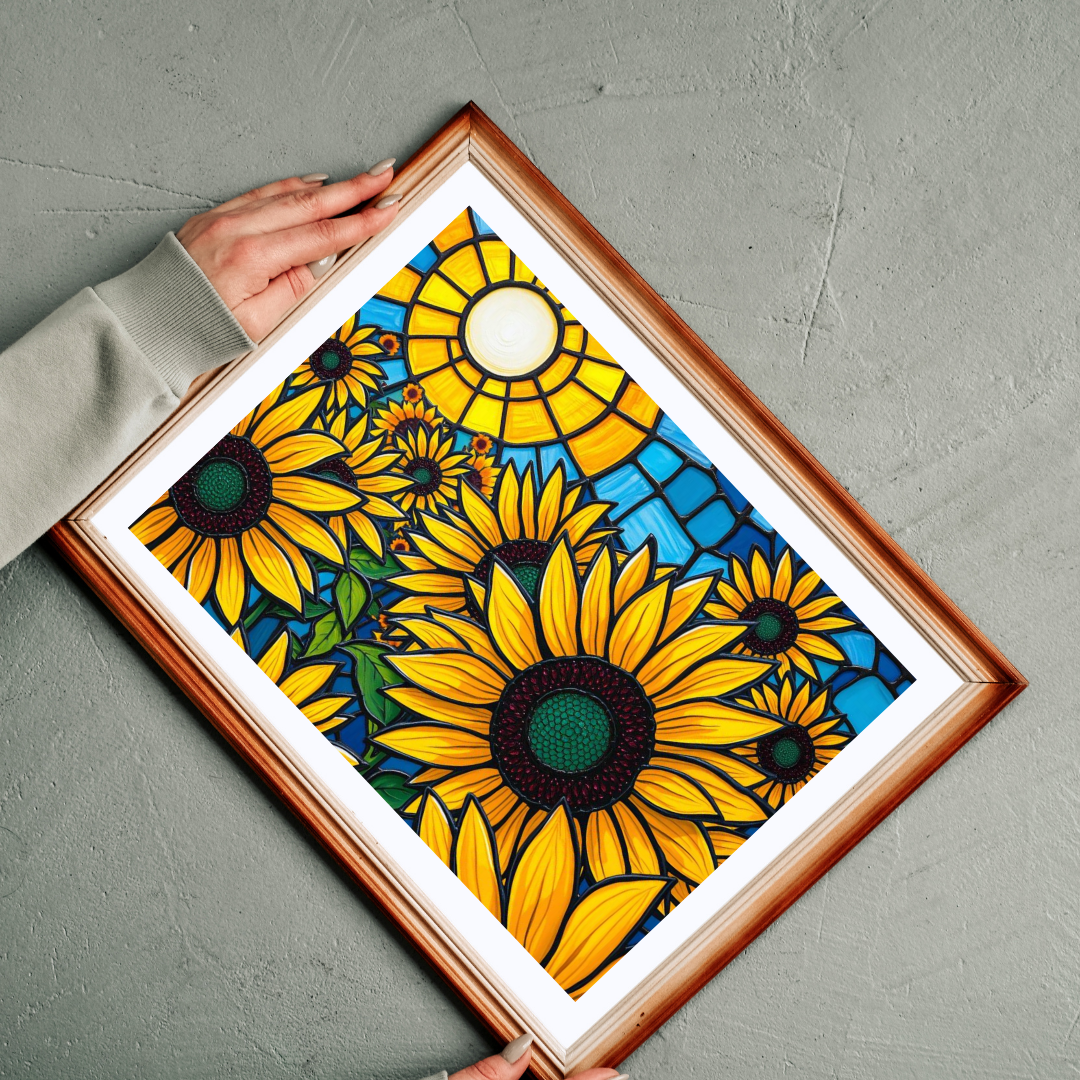 Bright Floral Horizon Sunflower Field Puzzle, Nature Art Landscape Jigsaw Game for Family Game Night, Adult Puzzle Lover Gift, Brain Teaser