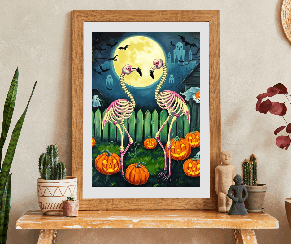 Spooky Garden Waltz Flamingo Jigsaw Puzzle, Halloween-Themed Family Fun Activity, Gift for Puzzle Enthusiast, Festive Puzzle 110-520 Pieces Puzzle The Puzzle Chest