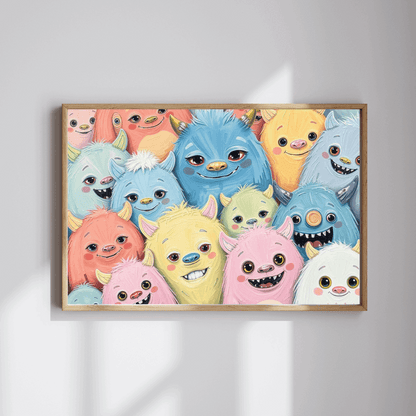 Cute Monster Collage Jigsaw Puzzle, Halloween Puzzle for Adults