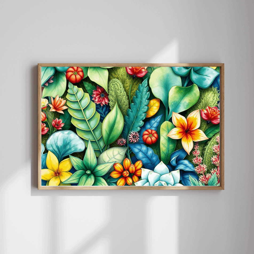 Wildflower Whirl Tropical Floral Puzzle, 110, 252, 520, 1014-piece Flower Puzzle, Botanical Game