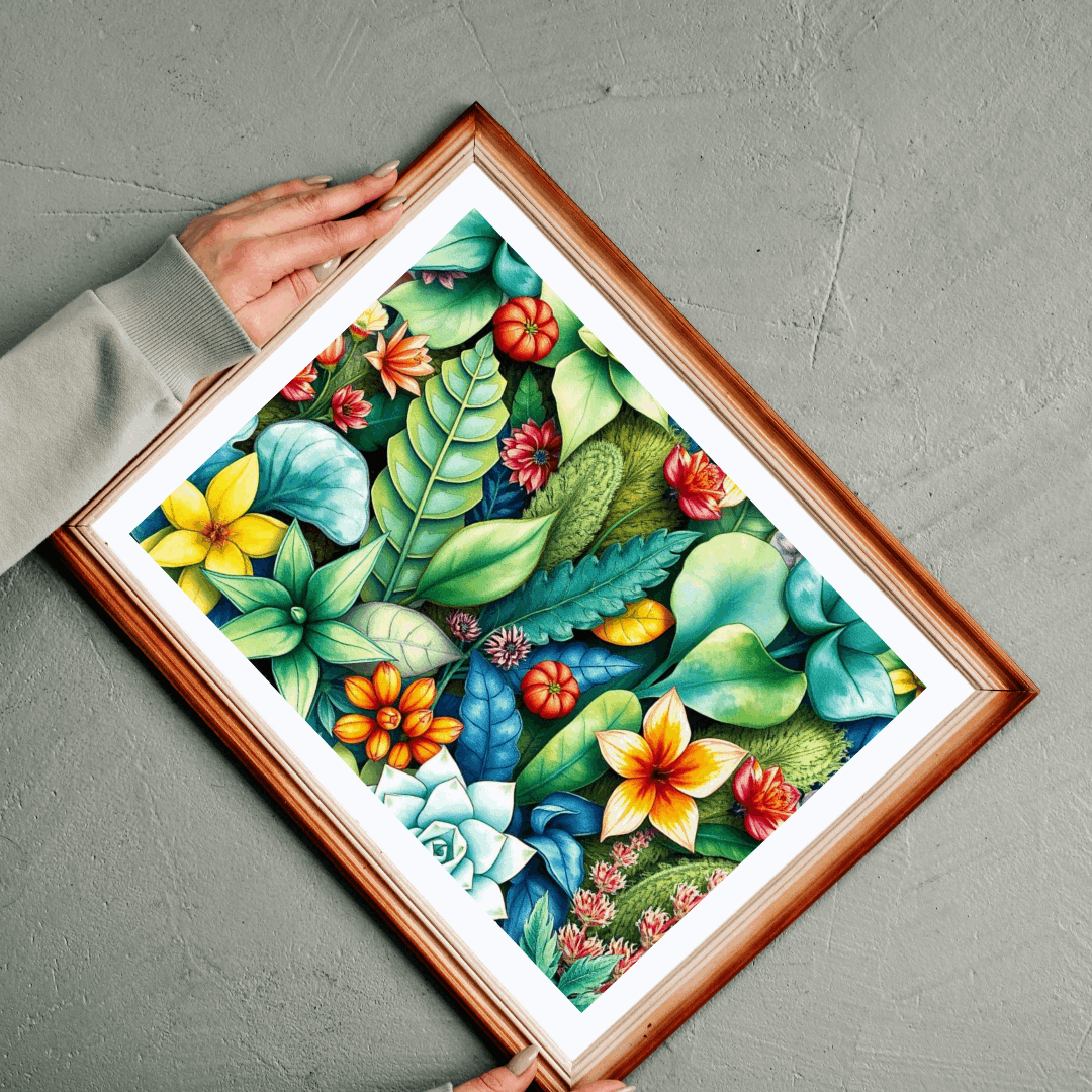 Wildflower Whirl Tropical Floral Puzzle, 110, 252, 520, 1014-piece Flower Puzzle, Botanical Game
