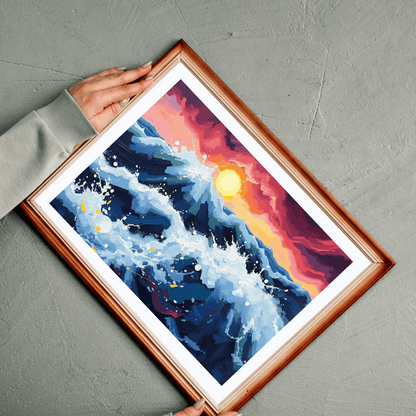 Abstract Ocean Sunrise Puzzle for Adults - Colorful Seascape Jigsaw Game