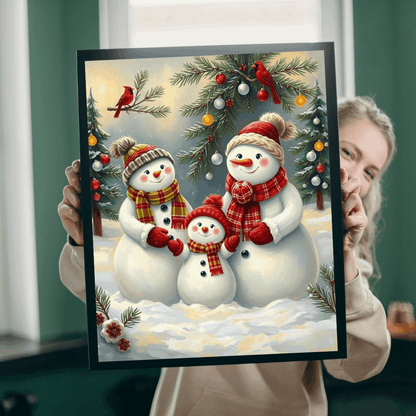 Snowman Family Jigsaw Puzzle for Adults, 110/252/520/1014-piece Christmas Puzzle