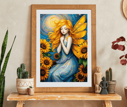 Sunflower Enchantress Jigsaw Puzzle - Enchanting Fairy and Sunflower Puzzle for Adults