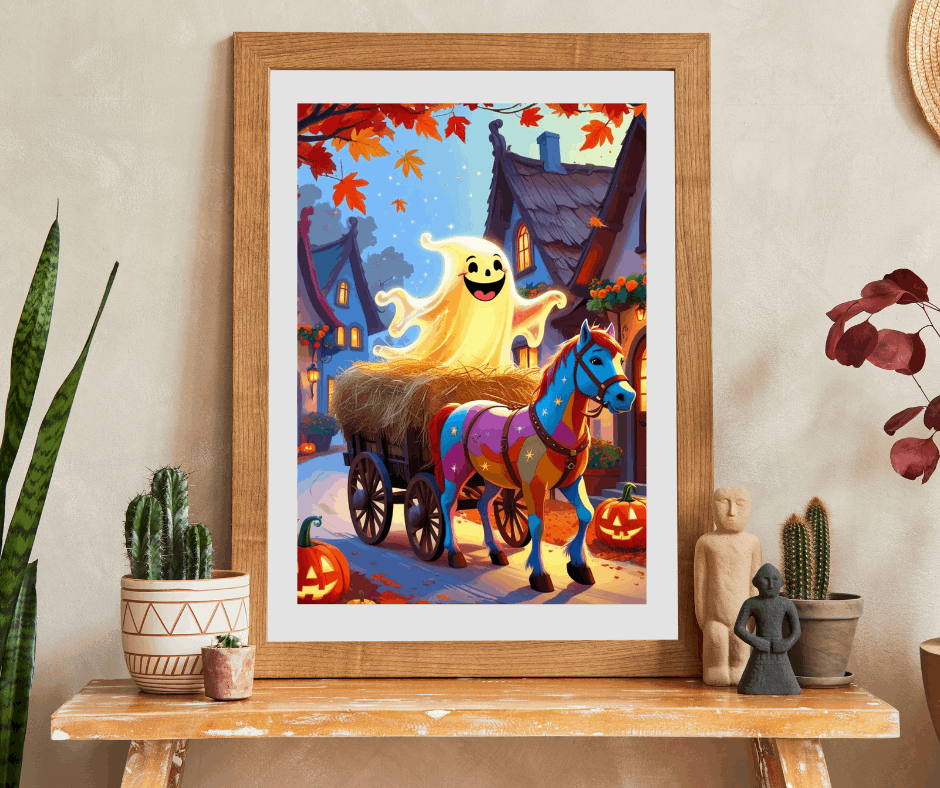 Smiling Ghost Hayride Jigsaw Puzzle, 110-520 Piece Halloween Puzzle
