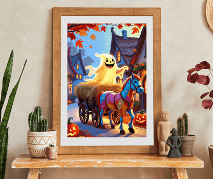 Smiling Ghost Hayride Jigsaw Puzzle, 110-520 Piece Halloween Puzzle