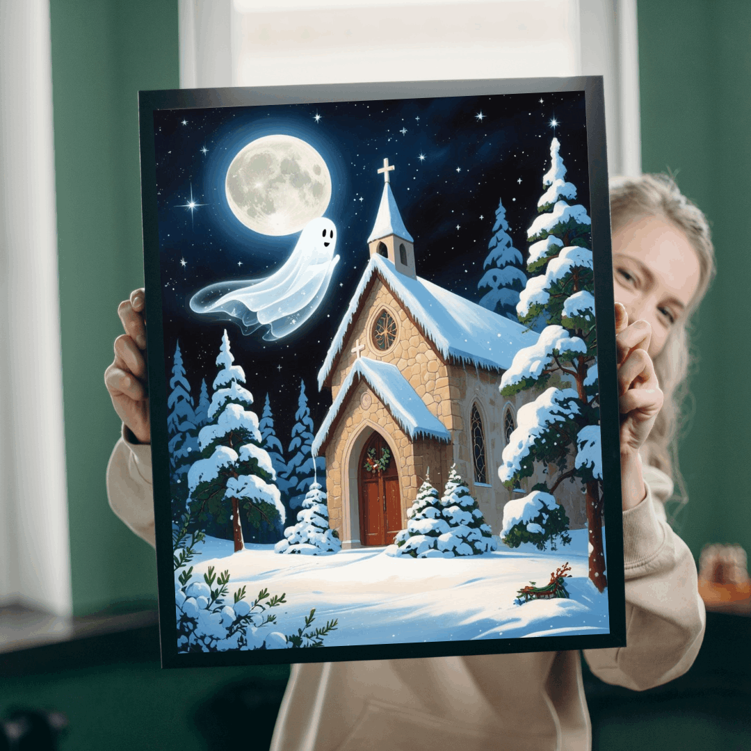 Silent Night Specter Jigsaw Puzzle - Winter Ghost Scene, 110-1014 Piece Halloween Puzzle