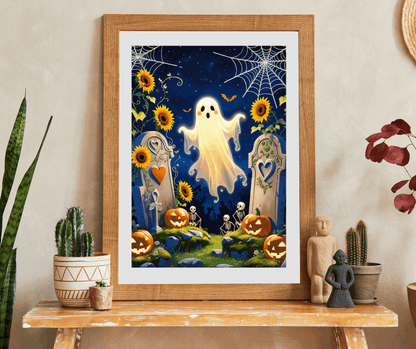 Blooming Graveyard Ghost Jigsaw Puzzle - 110, 252, 520, 1014-piece Halloween Puzzle