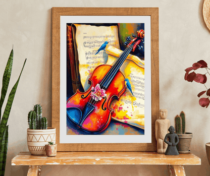 Violin Music Sheets Jigsaw Puzzle - Vintage Style Art, Gift for Musician, Music Teacher & Violin Lover, Brain Teaser, Fun Family Game Night